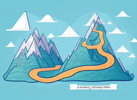 A mountain with a winding path leading to the top
