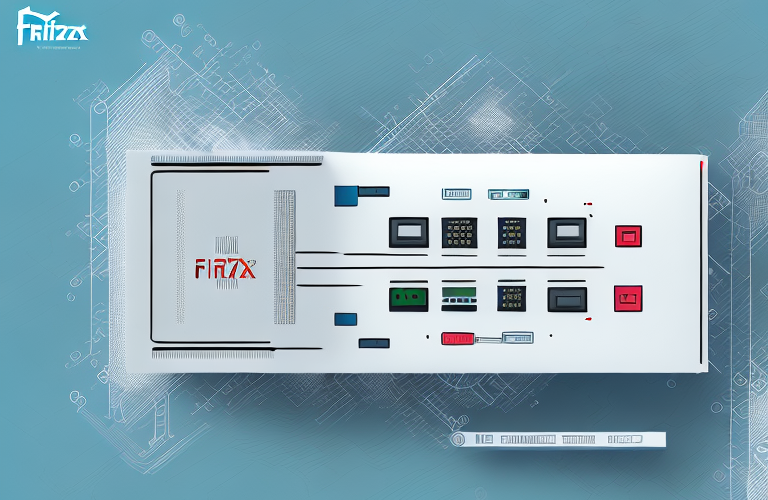 A fritzbox 7490 modem with its ports and features highlighted