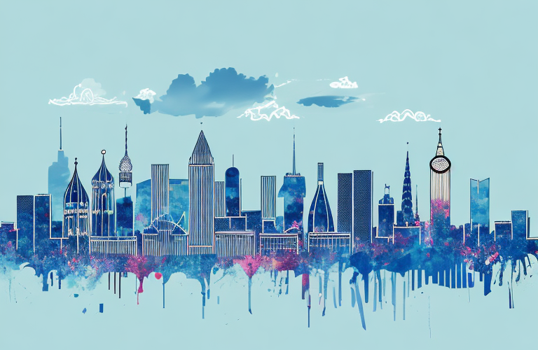 A vibrant cityscape